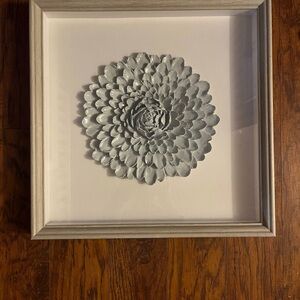 3D Ceramic Flower Art in Shadow Box Frame